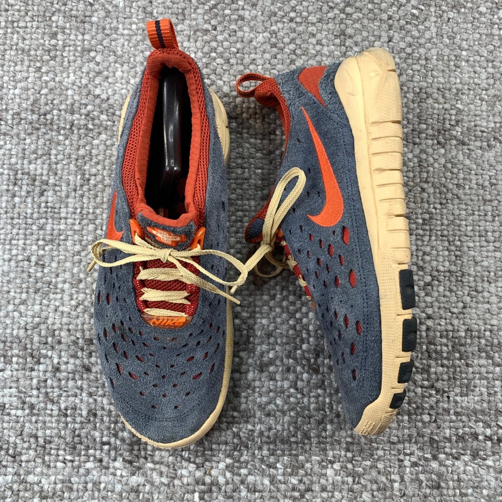 Nike Free Trail 5.0 Men 11 Thunder Blue Orange Suede CW5814-400 Running Shoes